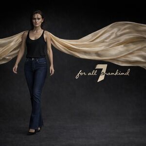 7 For All Mankind “Blair” Straight-Leg Jeans — Size 26 — Dark Blue.